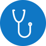 White stethoscope icon